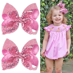 CellElection glitter hair bow clip pink adds sparkle to daily hairstyles