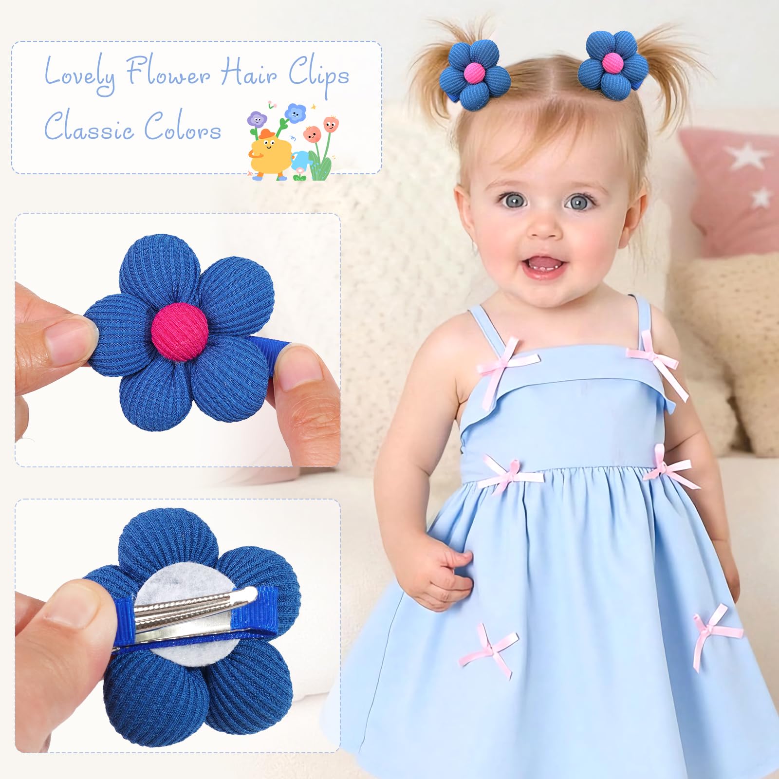 CÉLLOT hotpink flower hair clip keeps hair neatly managed during play