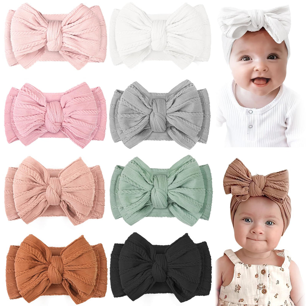 CELLOT 8-pc double bow headbands in vibrant colors for photo-ready everyday wear.