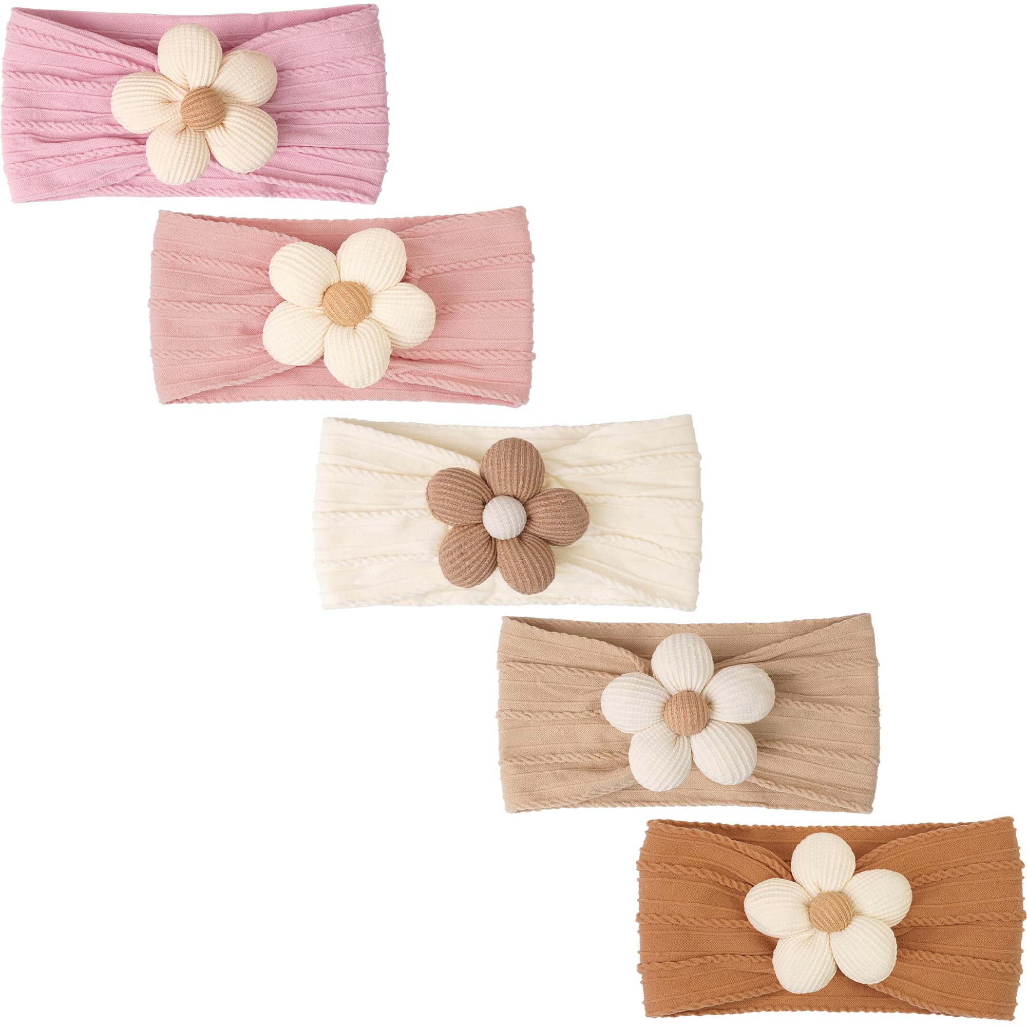 CÉLLOT baby flower headbands set in five colors for versatile outfits
