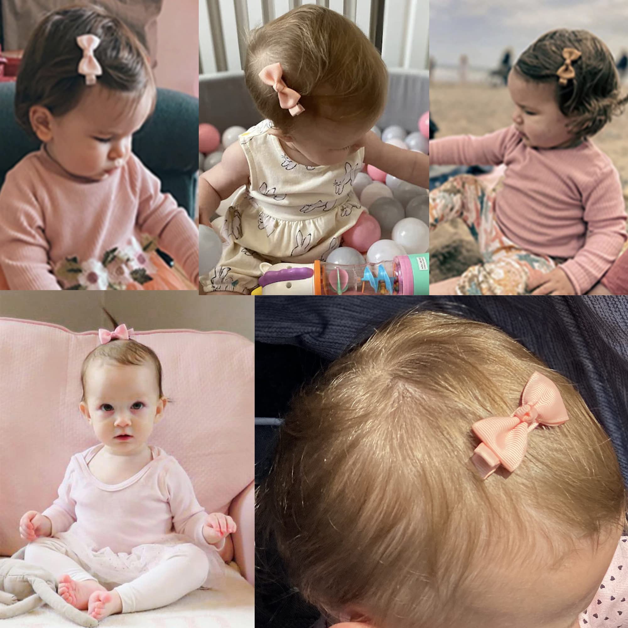 CÉLLOT grosgrain ribbon bows provide soft texture and safe hold.