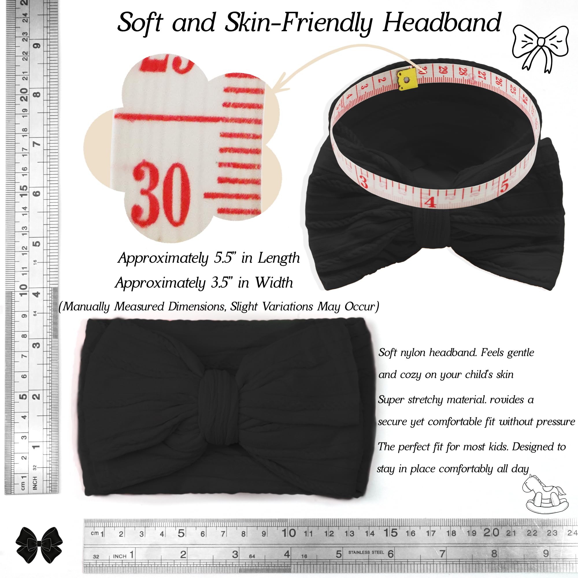 Cellot nylon baby headbands offer soft, elastic daily comfort