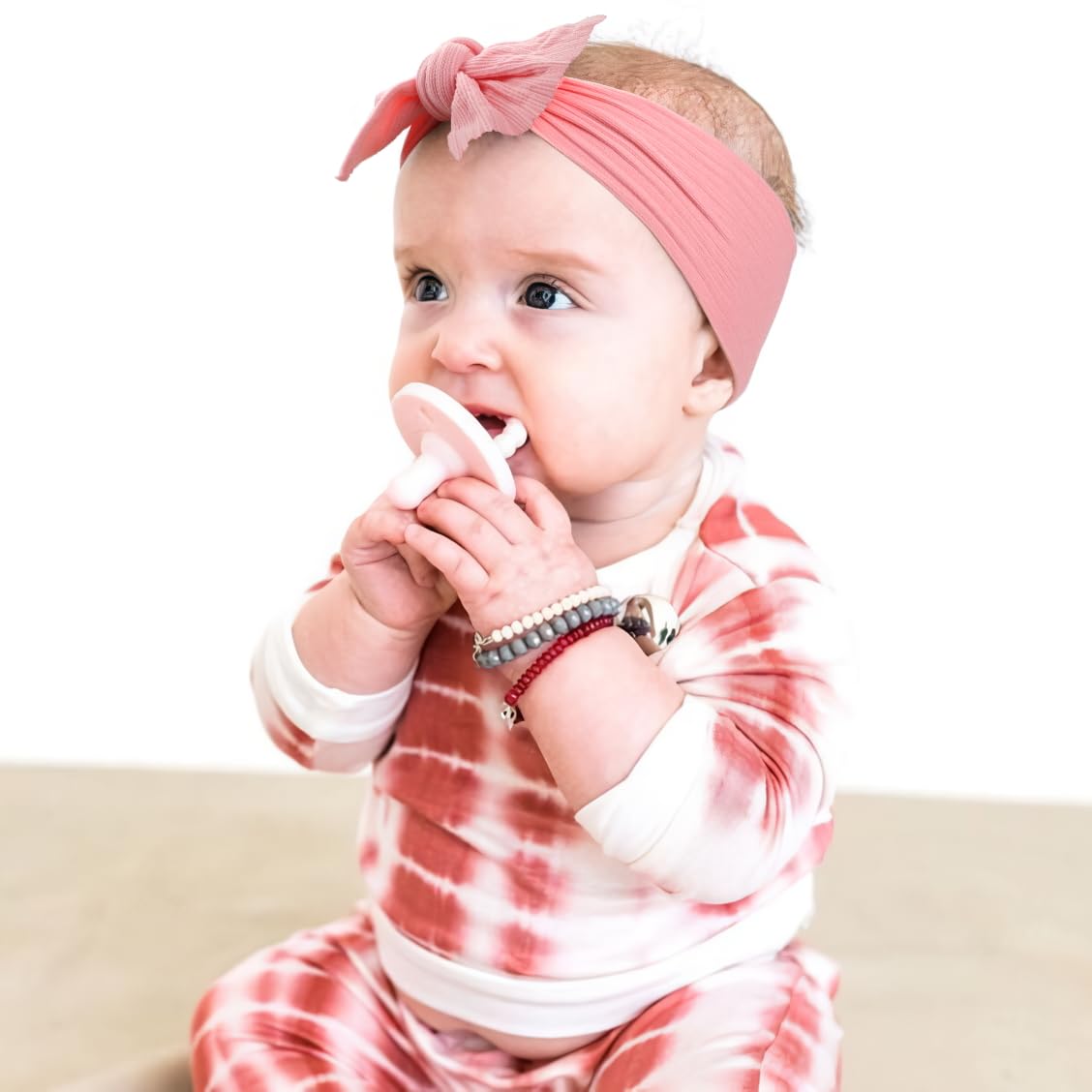 Cellot peach knot headband brightens newborn outfits and photos