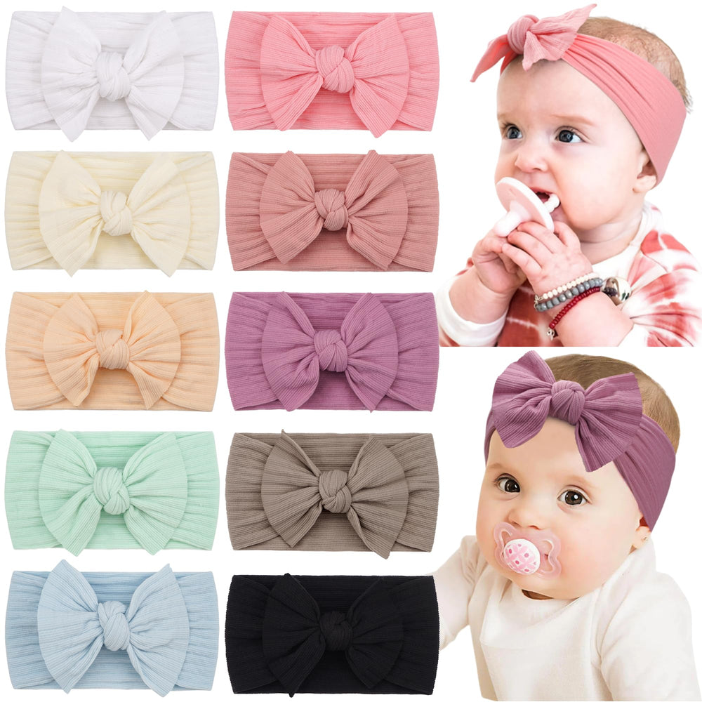 Cellot soft nylon headband knot in white for newborns and everyday wear