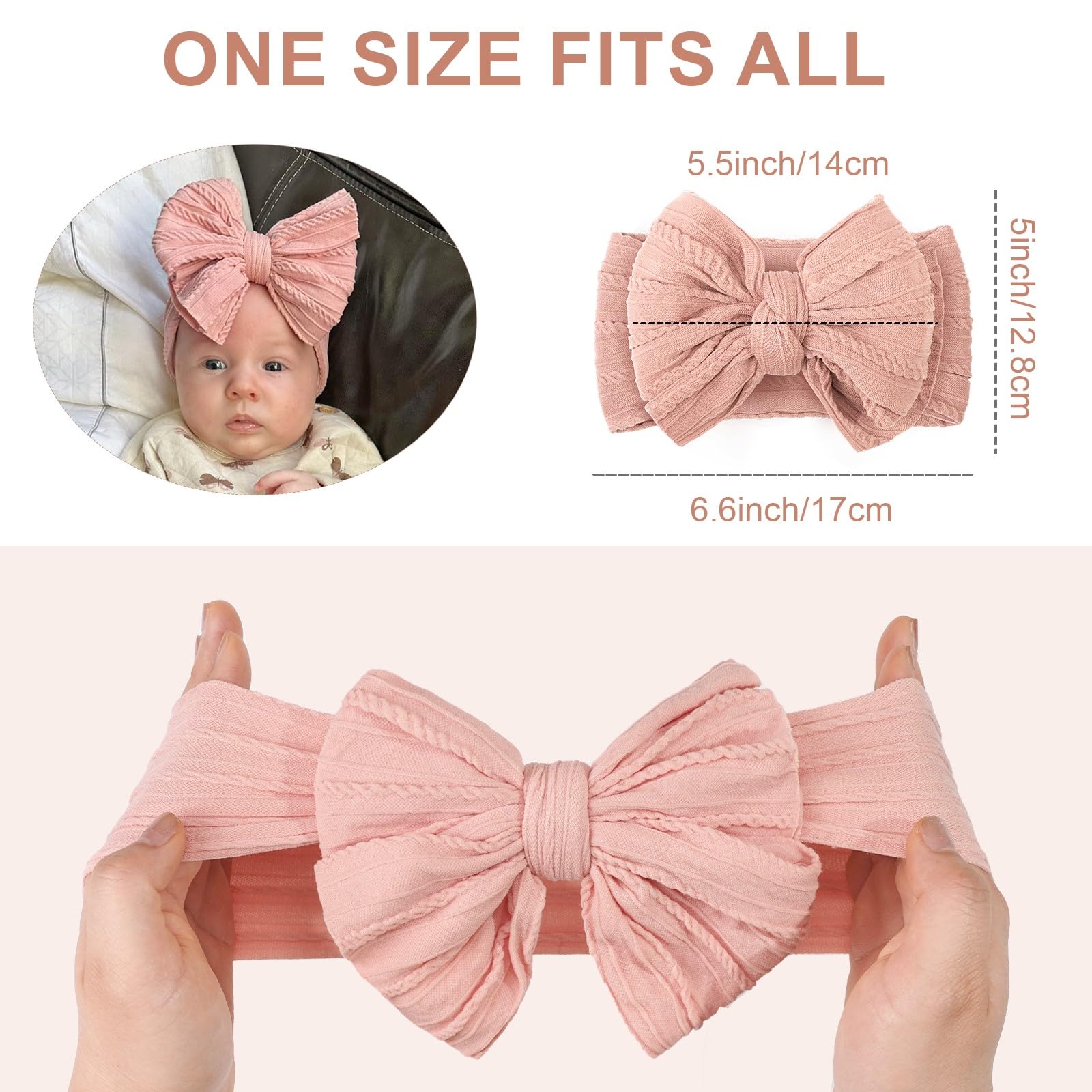 CELLOT soft nylon headbands offer gentle stretch for all baby head sizes.