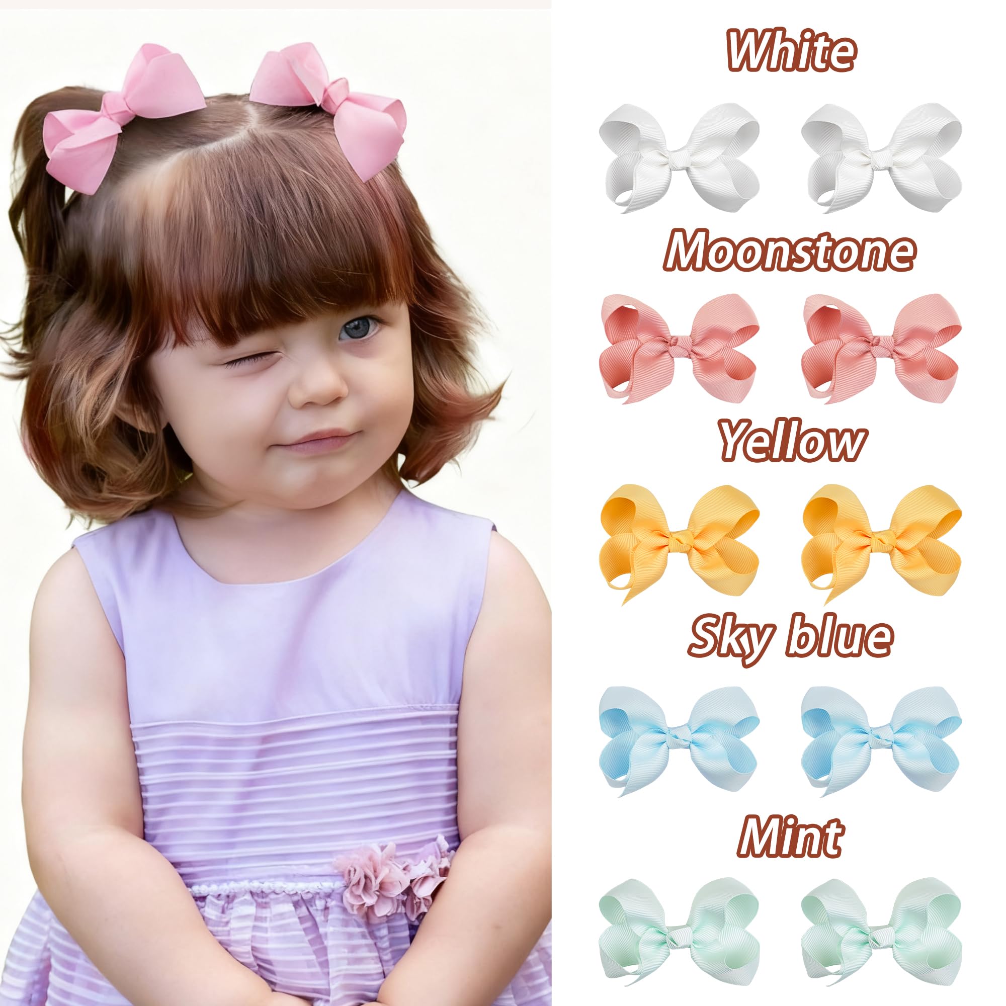 Cellott bow highlights sturdy metal clip and grosgrain texture.