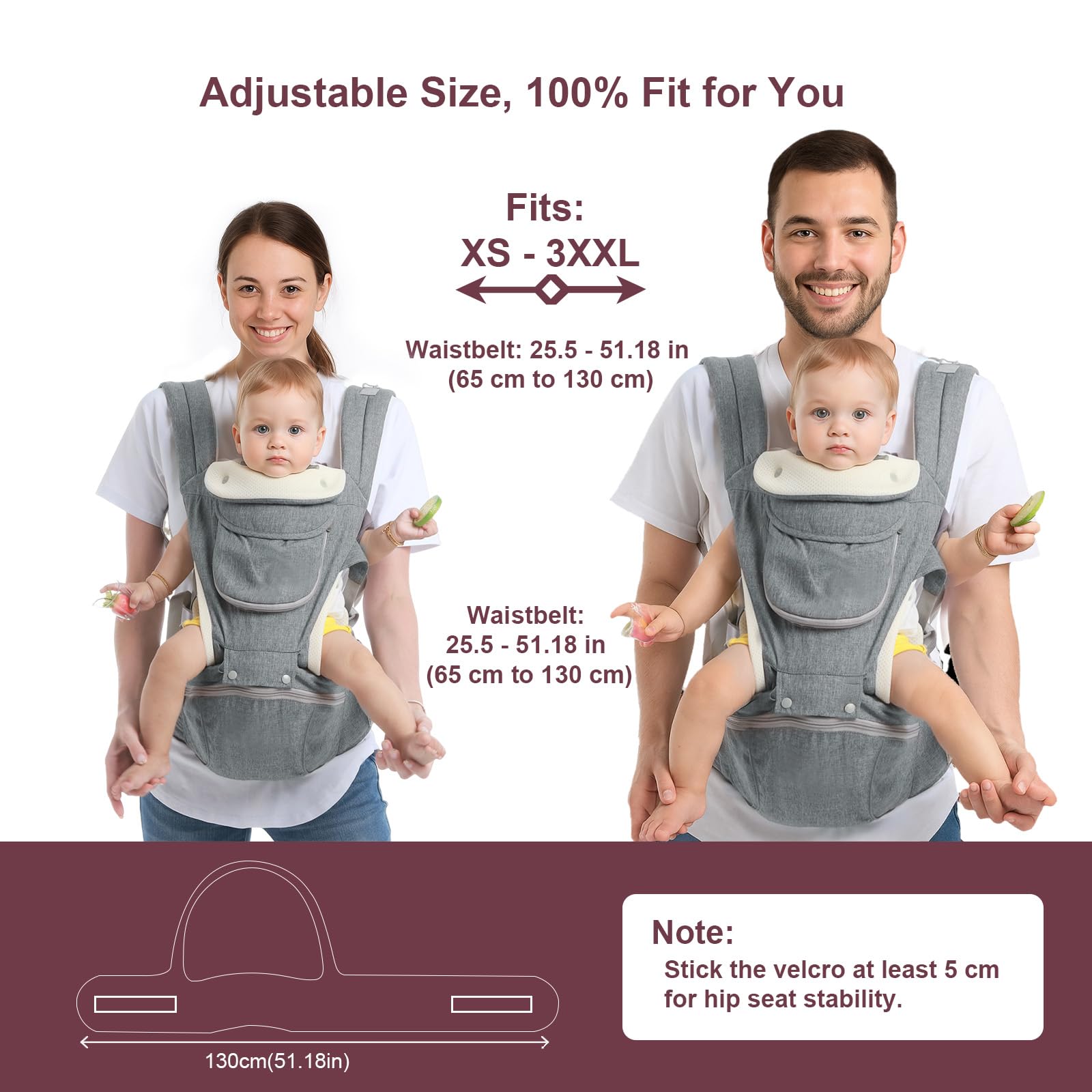 Cemobene Baby Carrier all-season mesh supports year-round comfort.