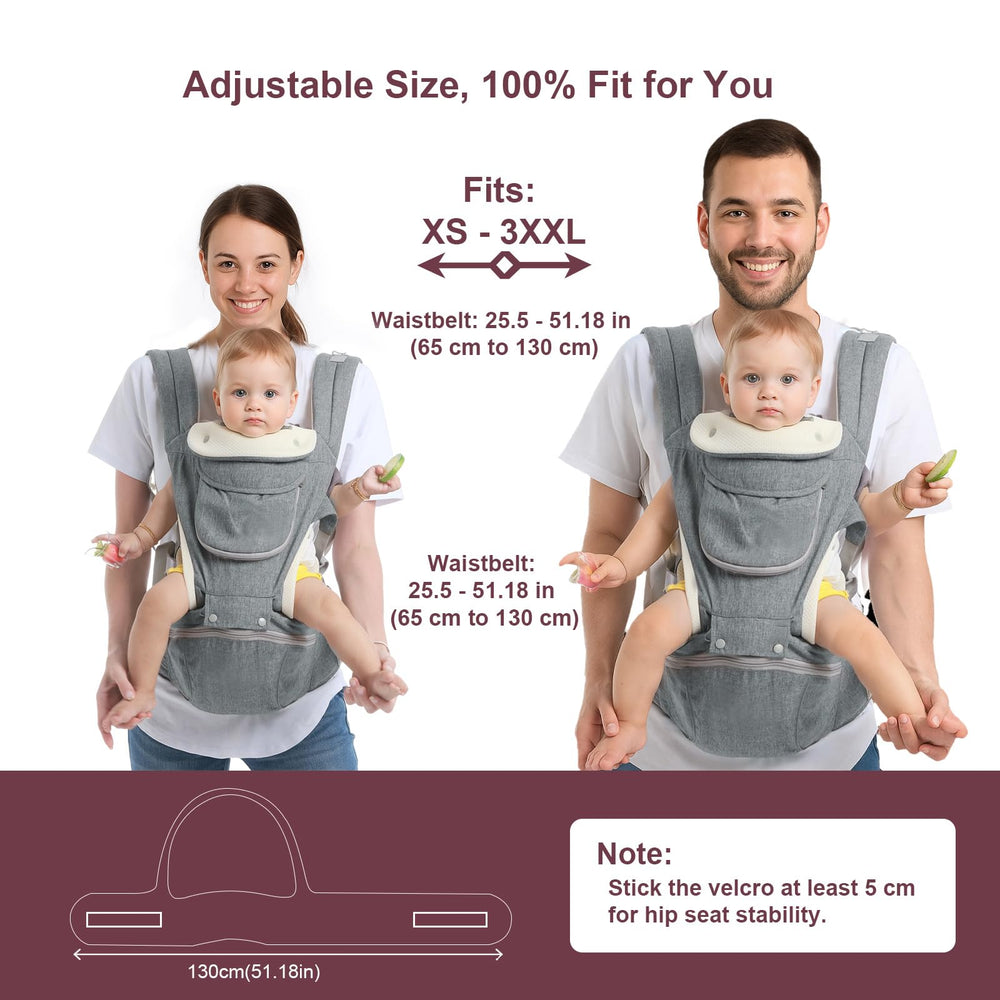 Cemobene Baby Carrier all-season mesh supports year-round comfort.
