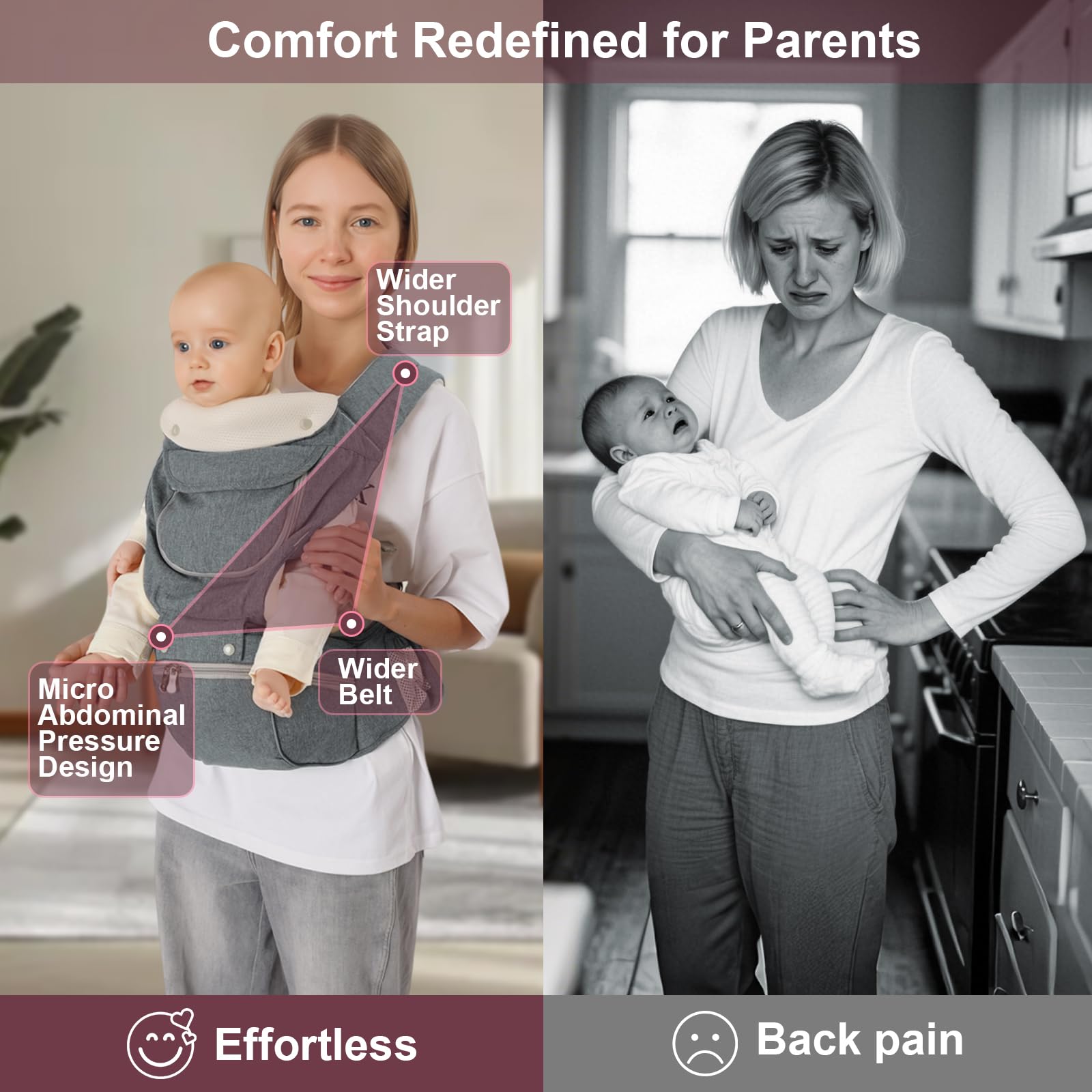 Cemobene hip-seat deployed demonstrates ergonomic hip support for outings.