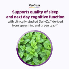 Centrum DailyZz bottle highlighting potential sleep-quality support.