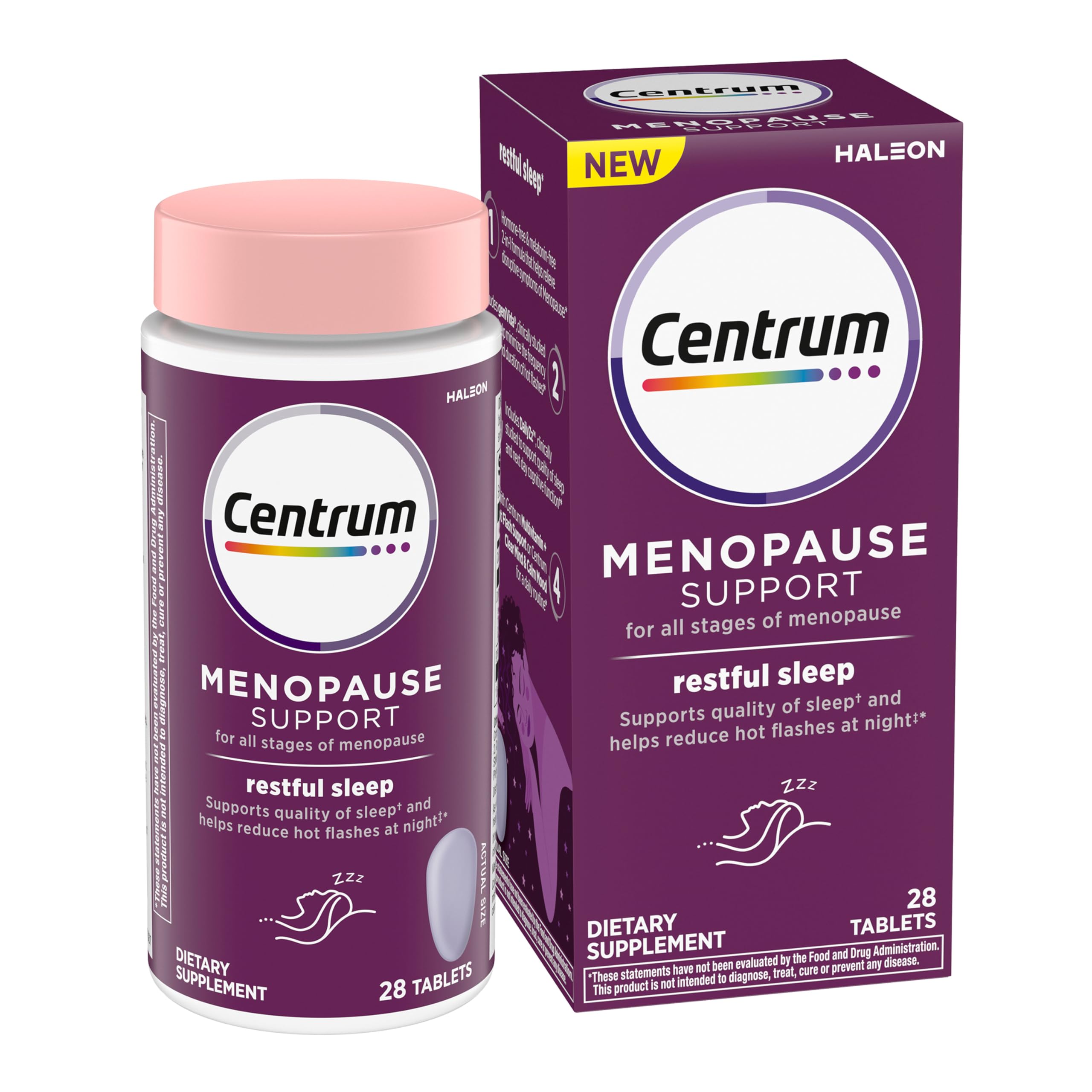 Centrum Restful Sleep bottle ready for nightly menopause support.