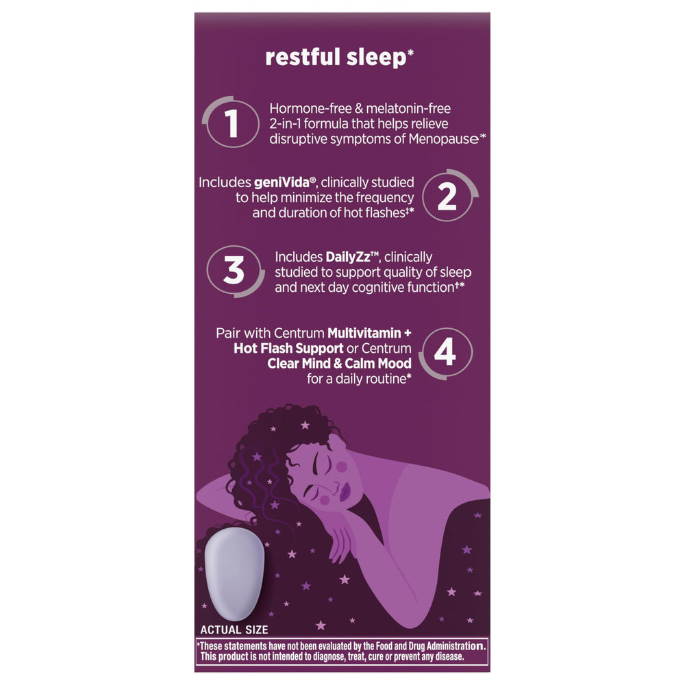 Centrum Restful Sleep gluten-free and vegetarian options.