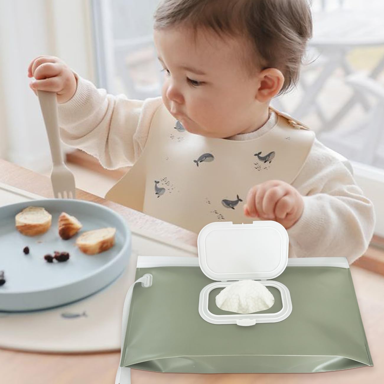 Cephira refillable wipe container supports quick refills and easy cleaning.