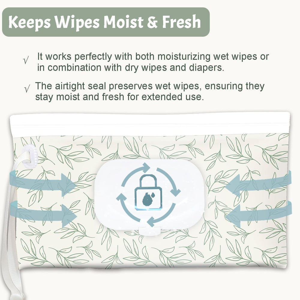 Cephira wipes dispenser with leak-proof shell keeps wipes fresh on the go.
