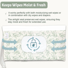 Cephira wipes dispenser with leak-proof shell keeps wipes fresh on the go.