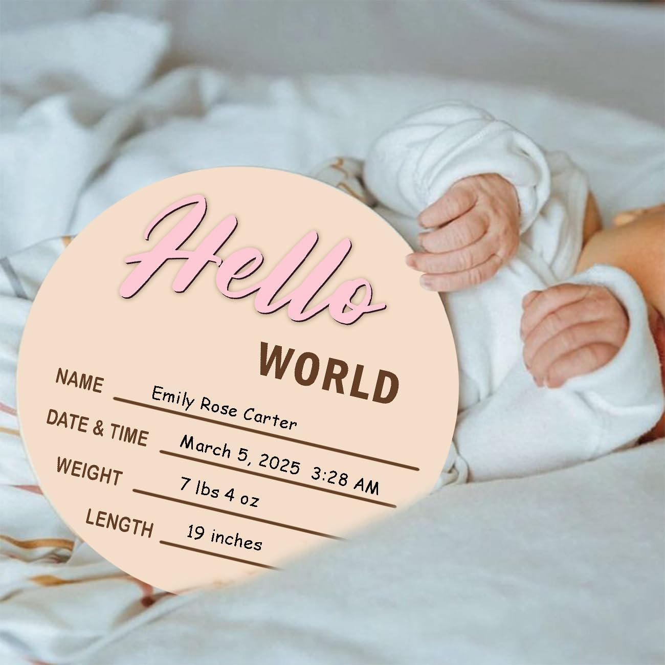 Cephira eco-friendly wood milestones pink offers durable keepsakes