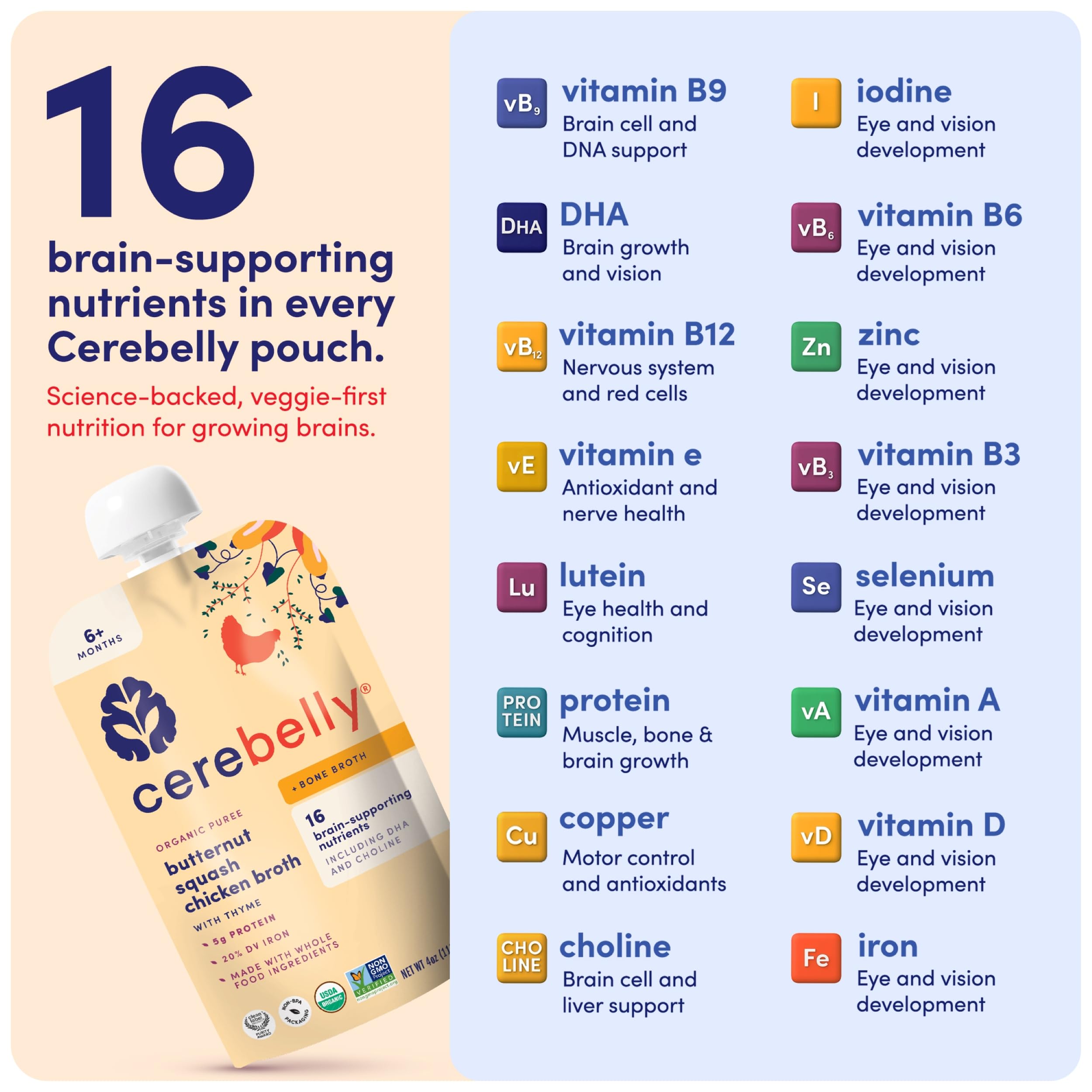 Cerebelly Clean Label Purity Award badge visible on packaging.
