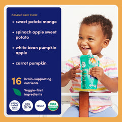 Cerebelly mango apple puree pouch offers natural sweetness and fiber.