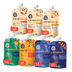 Cerebelly protein-packed pouch – convenient on-the-go nutrition for babies.