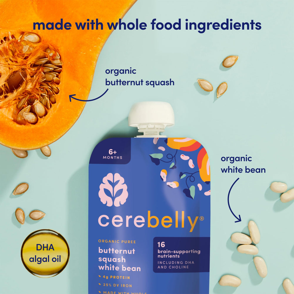 Cerebelly Stage 1–3 pouches suitable for babies and toddlers