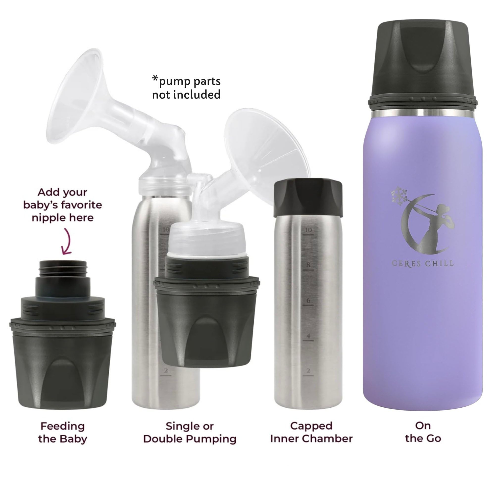 CERES CHILL interior view with reusable storage container for milk portions