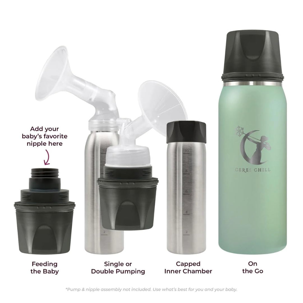 CERES CHILL OG travel-friendly design fits in a diaper bag for discreet pumping