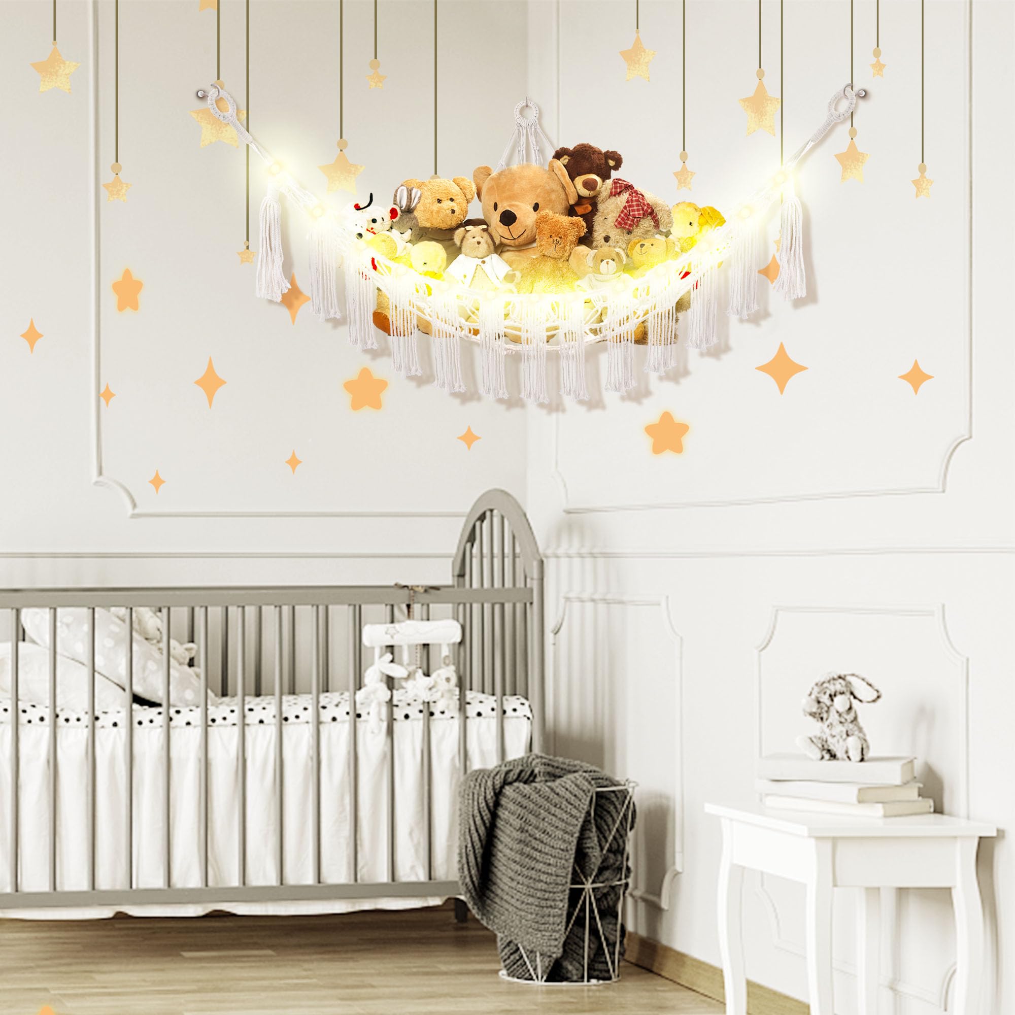 CERETIA corner storage hammock 40x40x59 inches keeps toys neatly organized and visible.