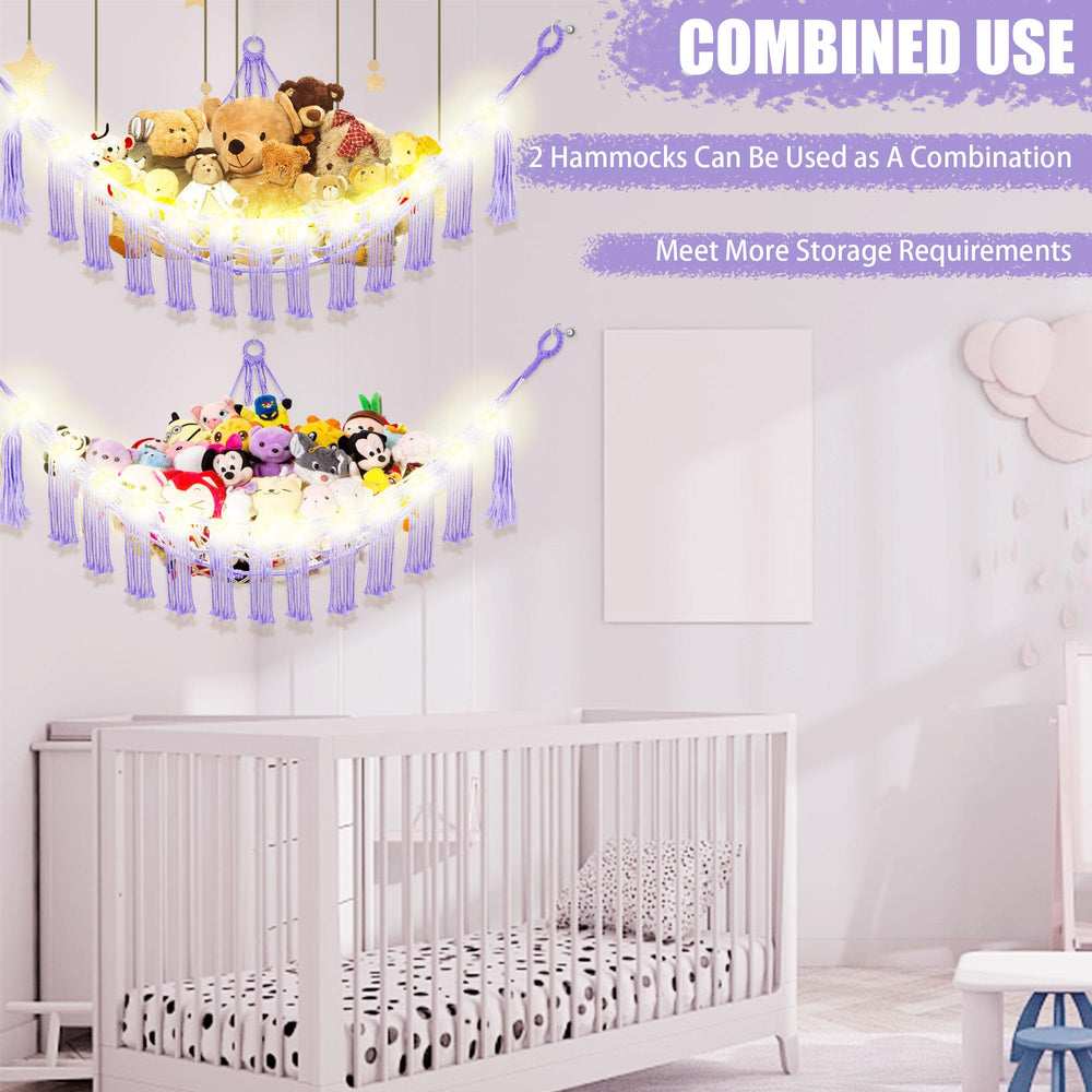 CERETIA stuffed animal display doubles as a cozy night companion.