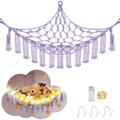 CERETIA stuffed animal hammock corner-assembly offers easy setup and space-saving storage.