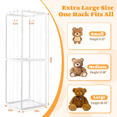 Cerpourt elastic-band organizer offers quick visibility and retrieval of plush toys.