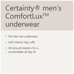 Certainty underwear with breathable waistband for a customizable, comfortable fit