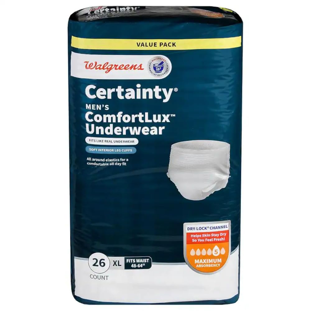 Certainty unisex underwear showing dry-lock core for daily protection