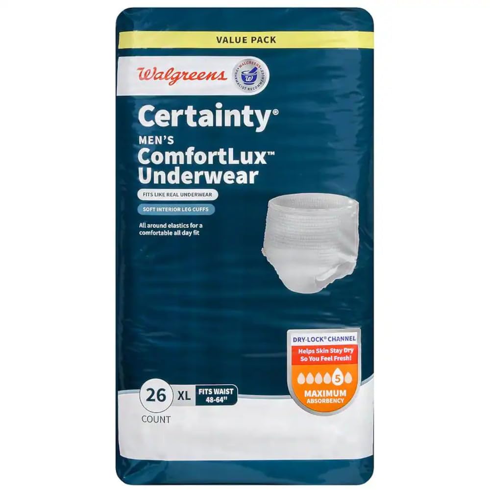 Certainty unisex underwear in X-Large with ample coverage and ease of wear