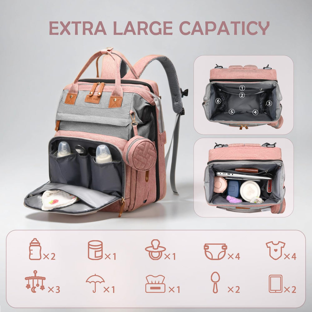 CESAILT diaper bag organized compartments keep bottles and essentials neatly arranged.