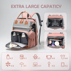 CESAILT diaper bag organized compartments keep bottles and essentials neatly arranged.