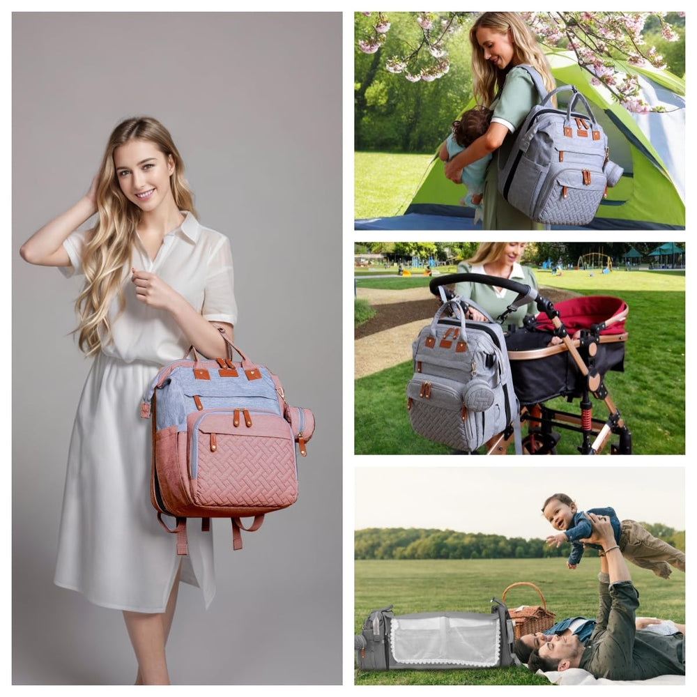 CESAILT diaper bag multi-use design supports backpack, tote, or handcarry.
