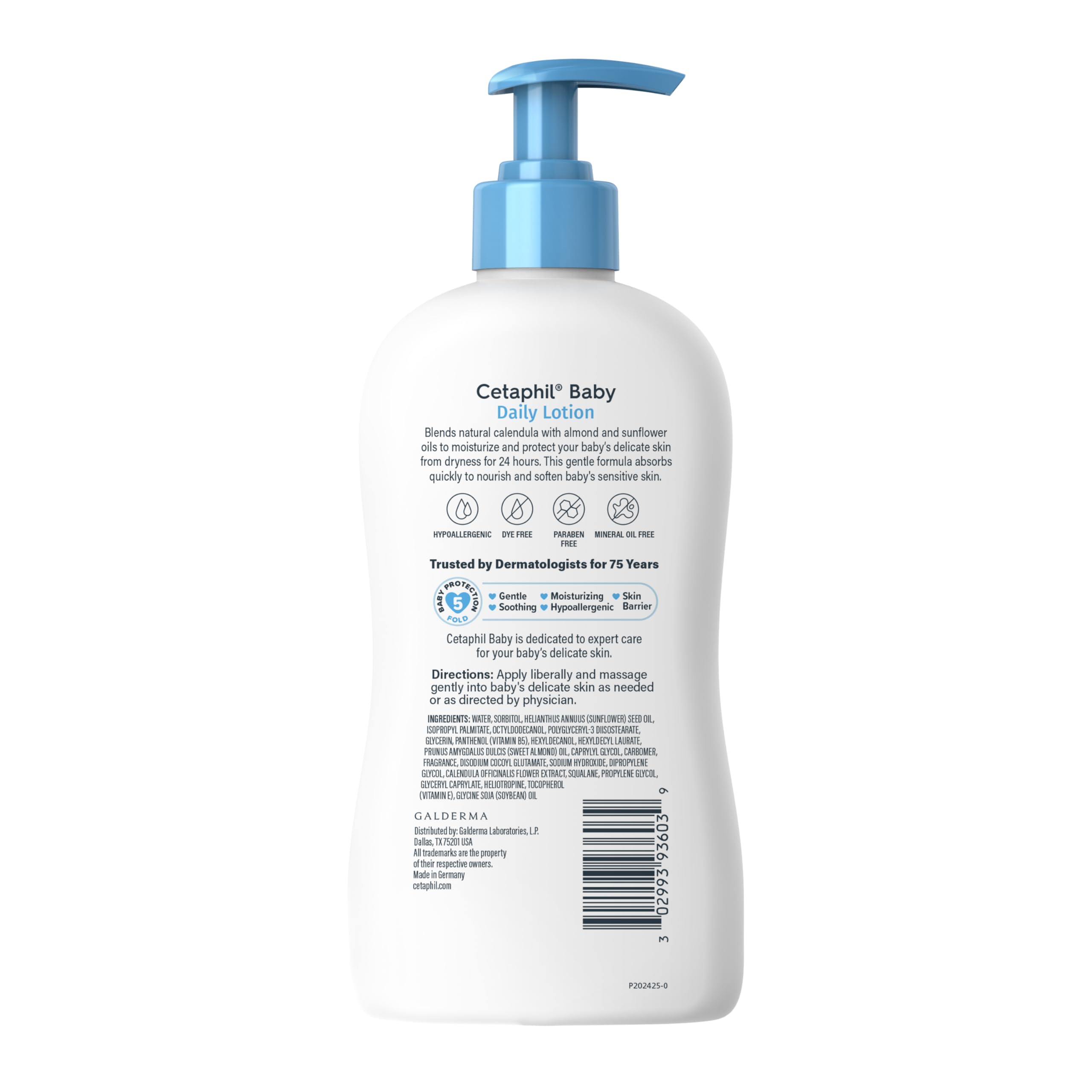Soft texture demonstration of Cetaphil Baby lotion on baby skin