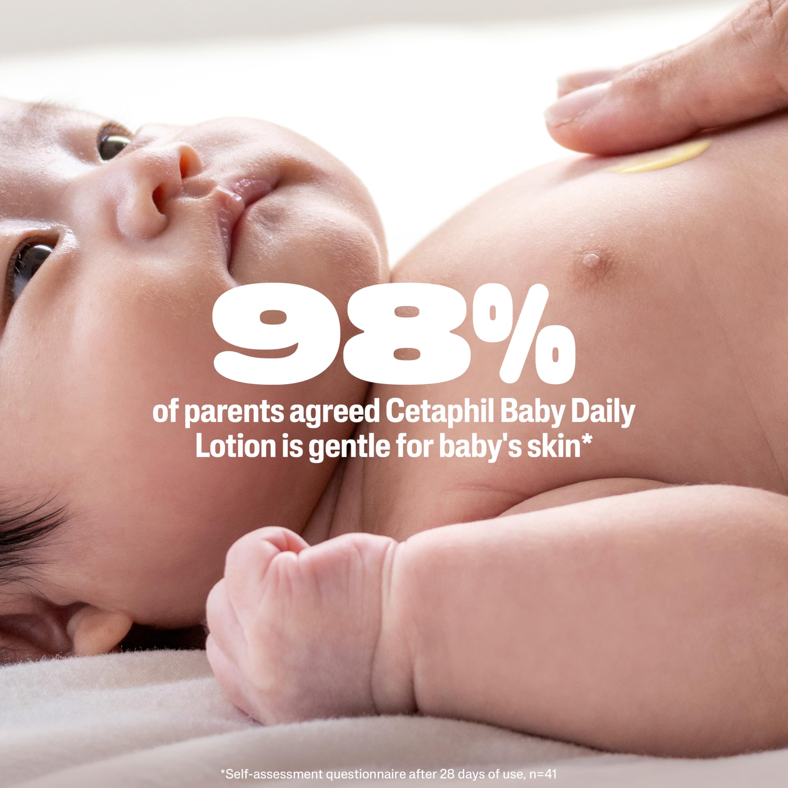 Close-up of Cetaphil Baby lotion with sweet almond oil for moisturizing