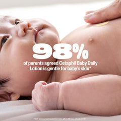 Close-up of Cetaphil Baby lotion with sweet almond oil for moisturizing