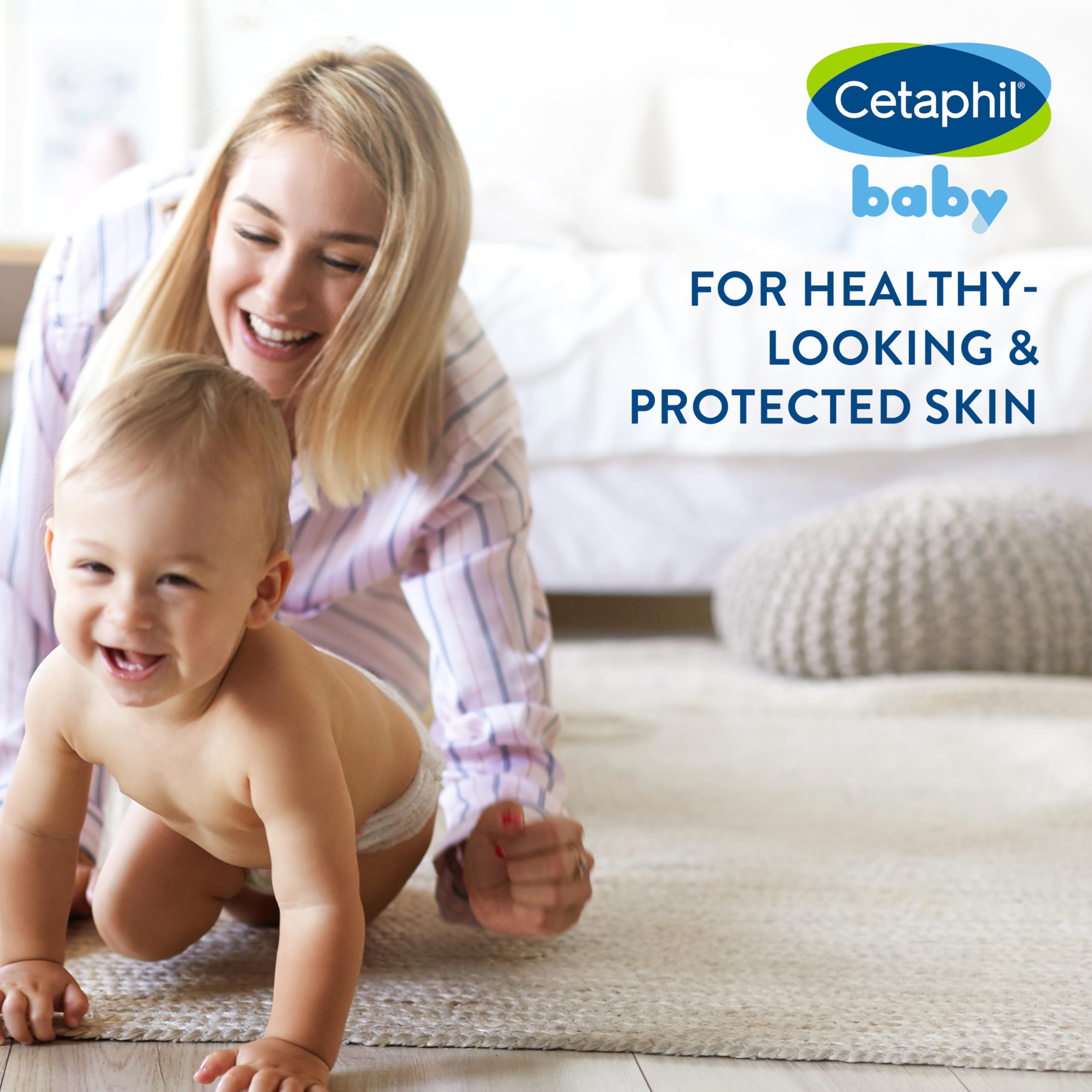 Cetaphil Baby Daily Lotion with sweet almond oil for nourished baby skin.