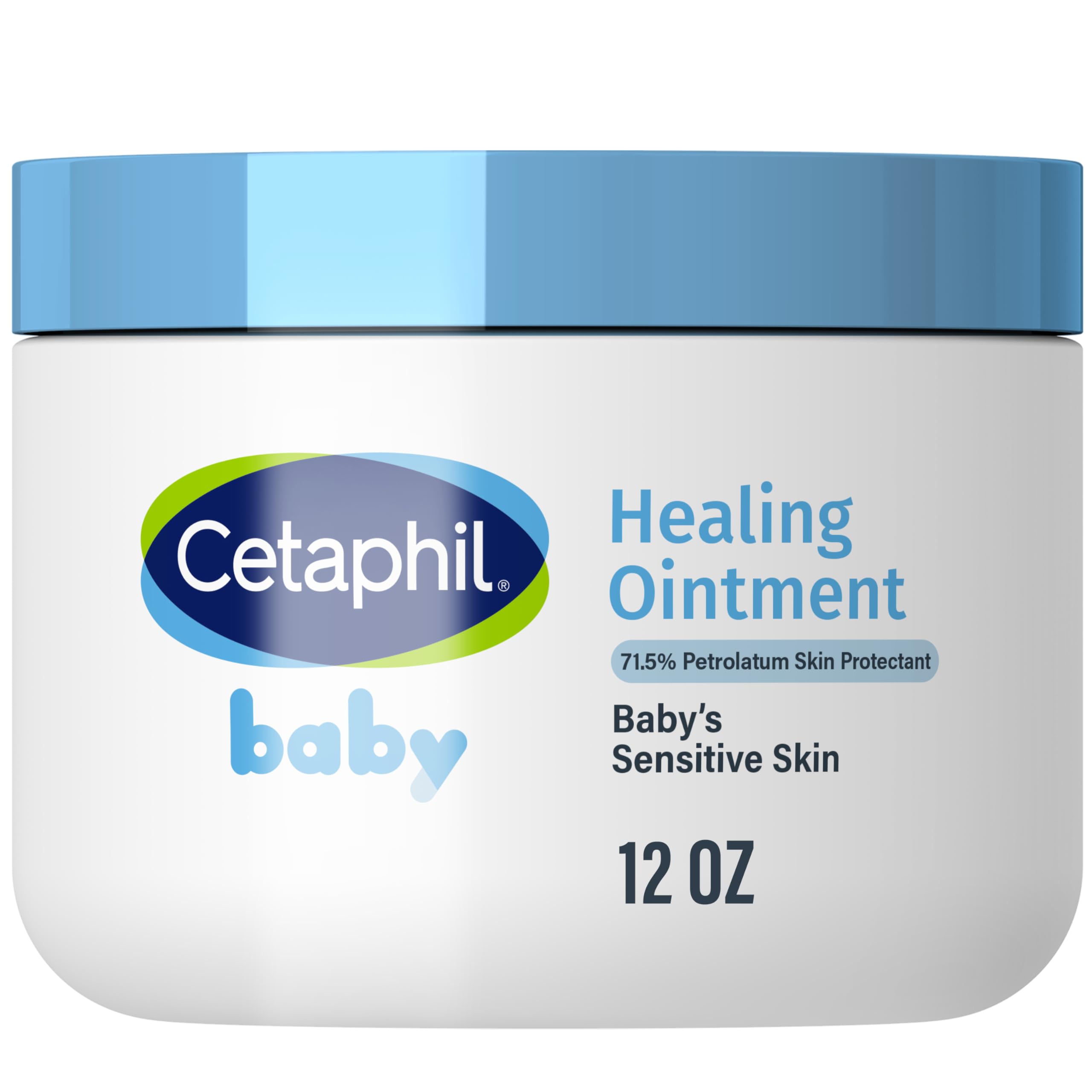 Cetaphil Baby Healing Ointment jar 12oz offering diaper rash relief and daily moisture.