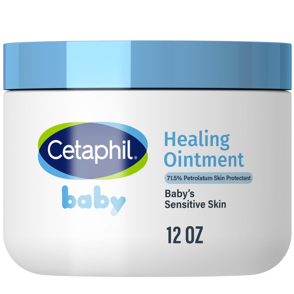 Cetaphil Baby Healing Ointment jar 12oz offering diaper rash relief and daily moisture.