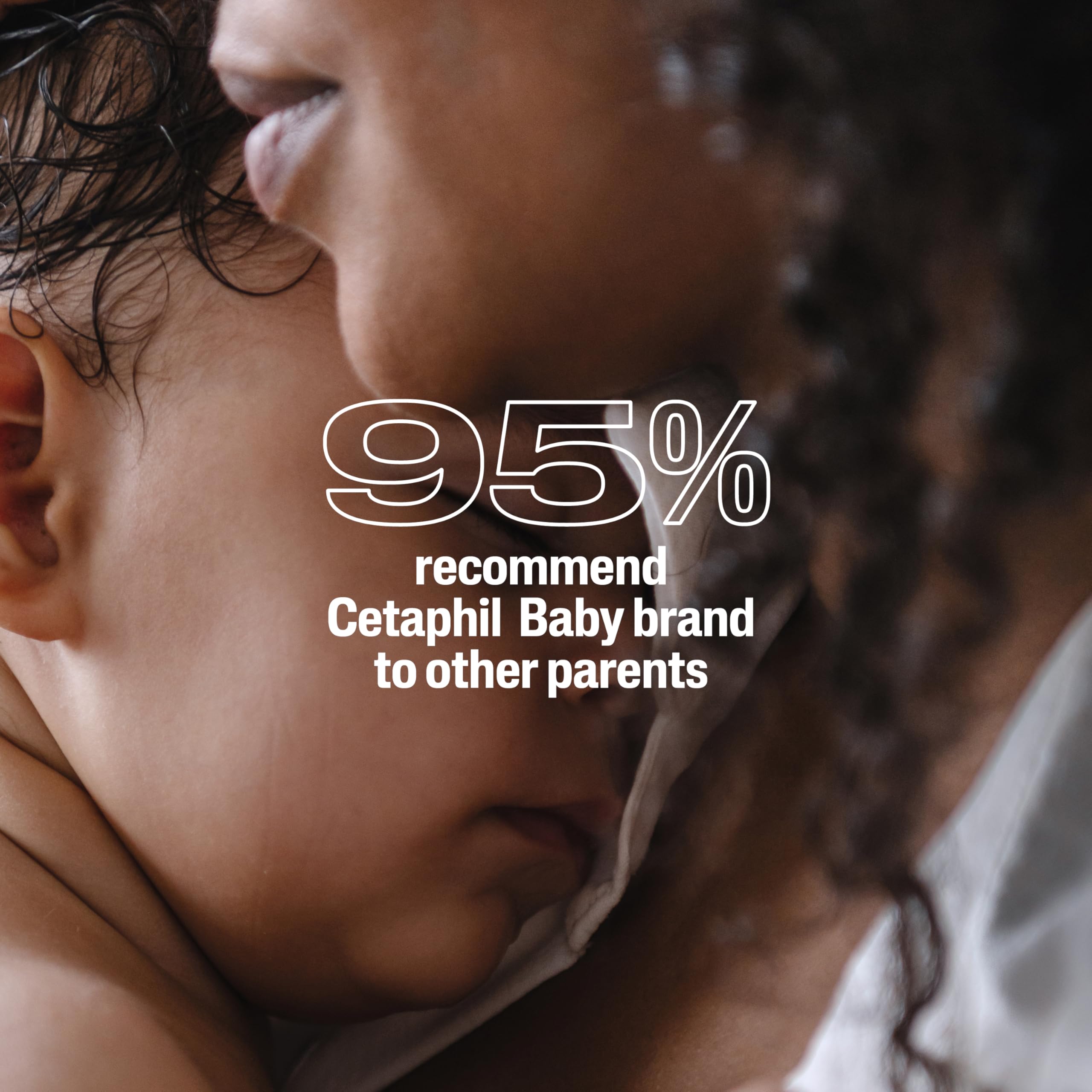 Hypoallergenic, dermatologist-tested Cetaphil Baby for delicate skin safety.