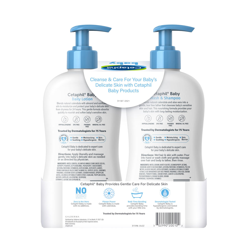Cetaphil Baby set: no parabens, colorants, or mineral oil.