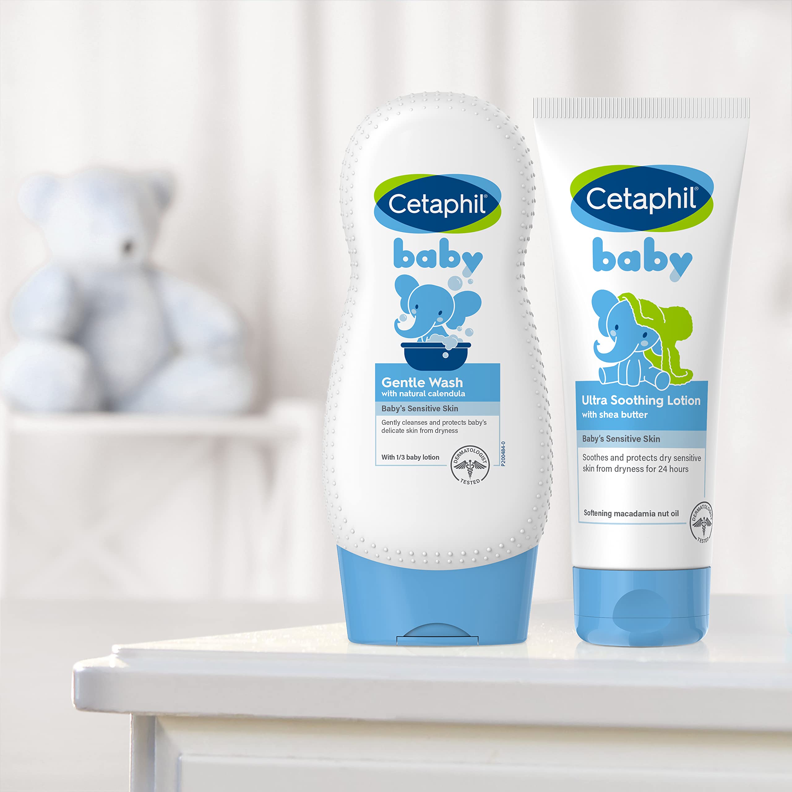 Cetaphil Baby Ultra Soothing Lotion application time shows easy massaging into skin.