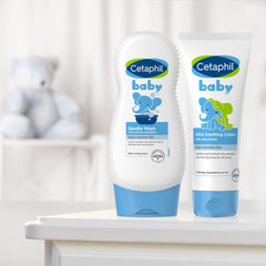 Cetaphil Baby Ultra Soothing Lotion application time shows easy massaging into skin.