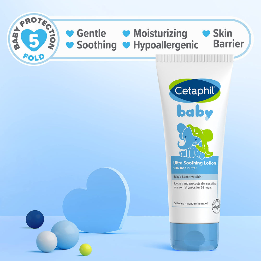 Cetaphil Baby Ultra Soothing Lotion dry skin spot targets areas needing moisture.