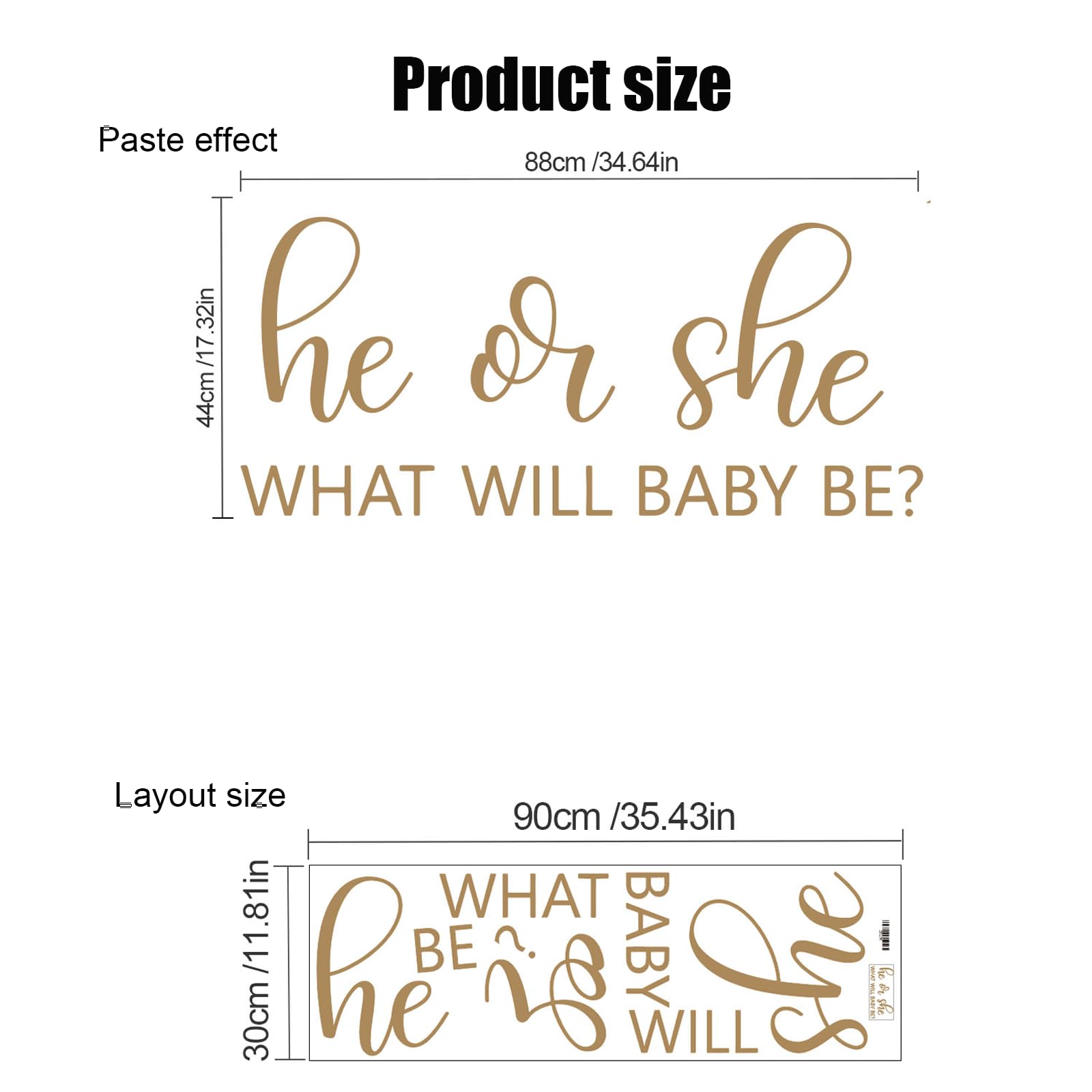 CEUQIESO gender reveal sign wall sticker adds playful anticipation.