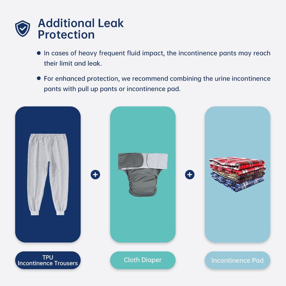 CEZATUVE urine pants feature an absorbent inner layer for quick fluid handling.