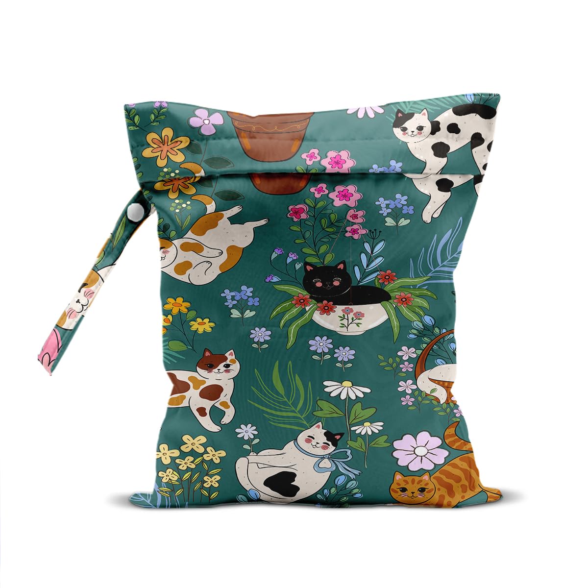 CFGBFDGH Cat Wet Bag with floral pattern keeps travel items organized